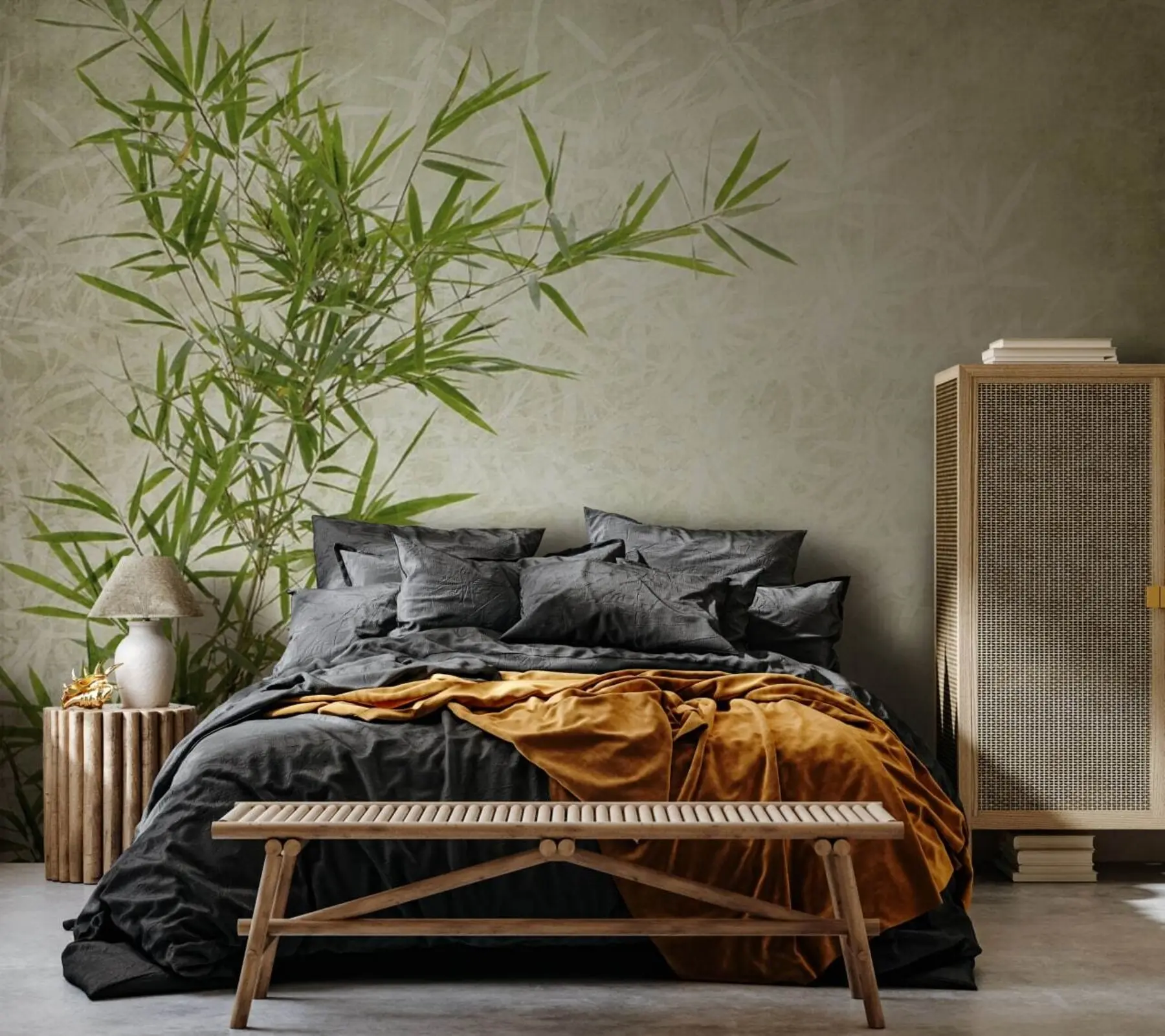 murais de parede Bambu Estilo Japonês u72567