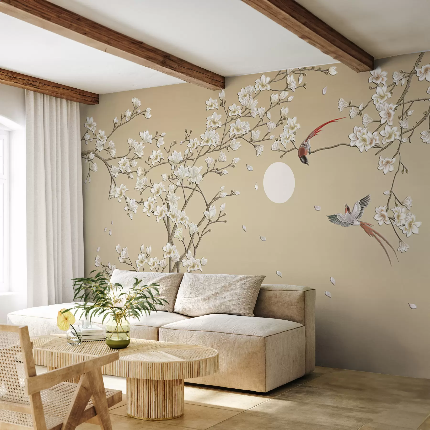 murais de parede Aves, estilo chinês u72938