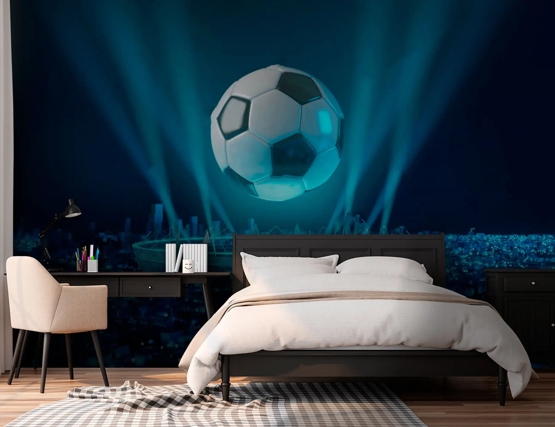 murais de parede Bola contra o fundo do estádio u72793