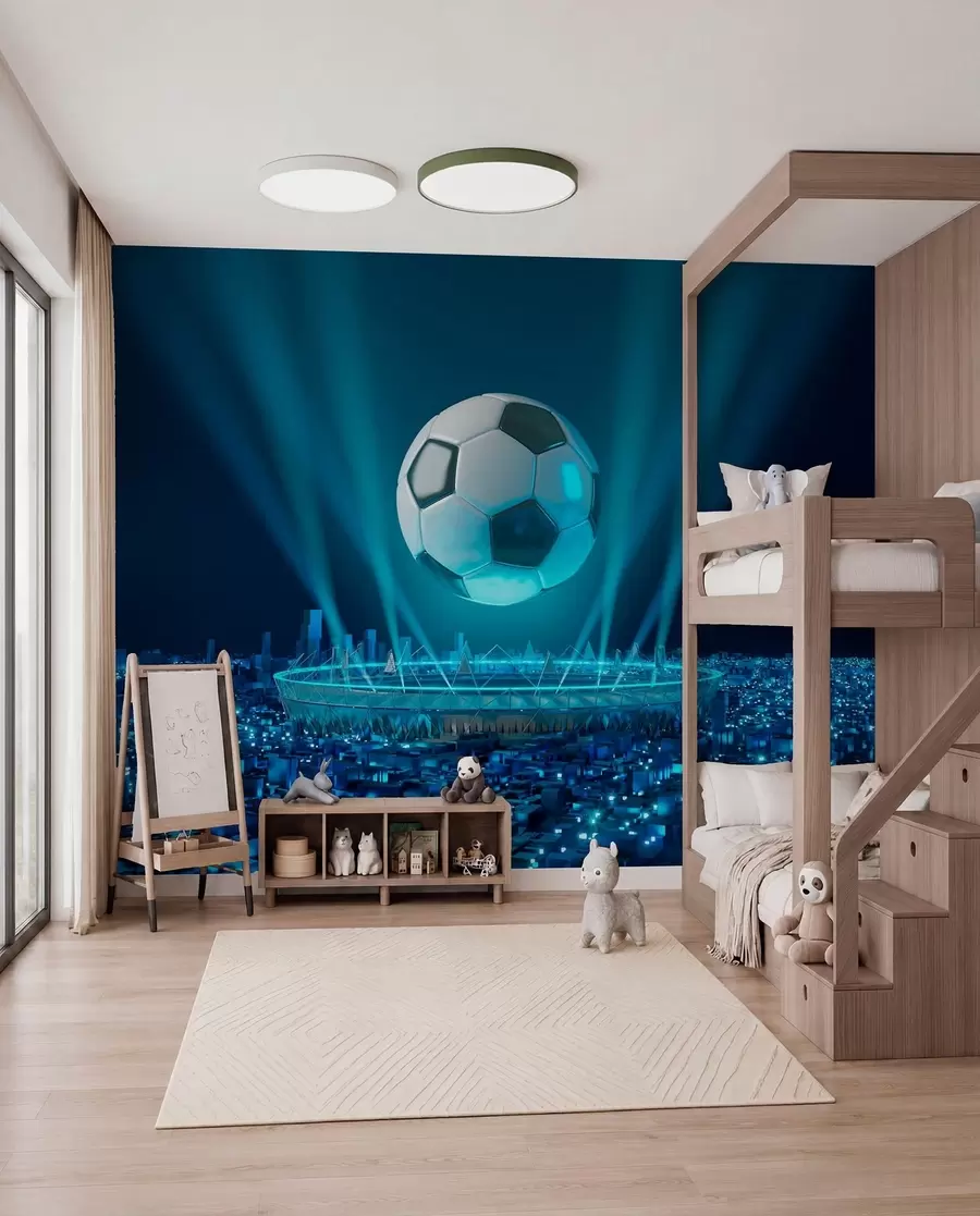 murais de parede Estádio sob luzes azuis u72793