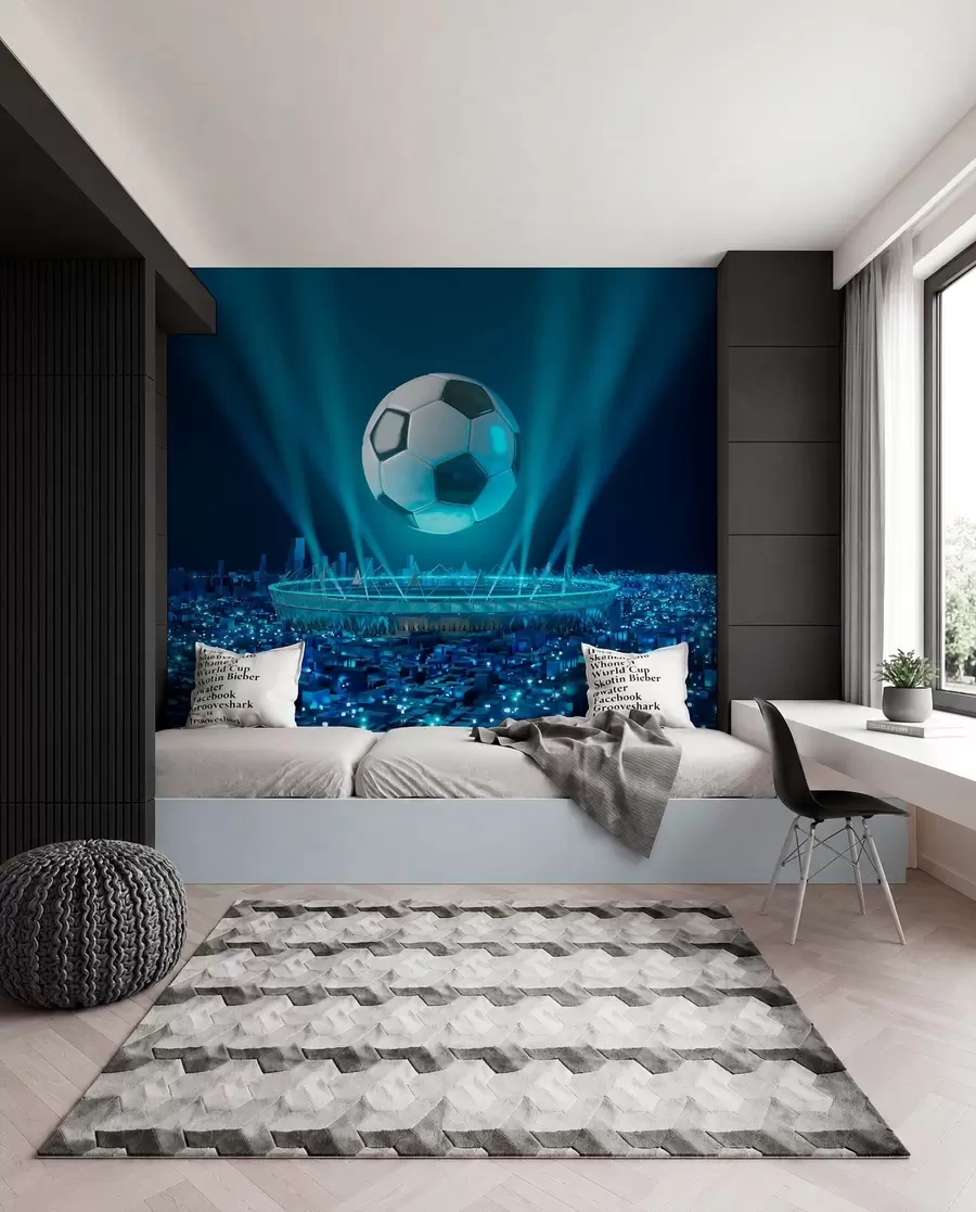 murais de parede Estádio sob luzes azuis u72793