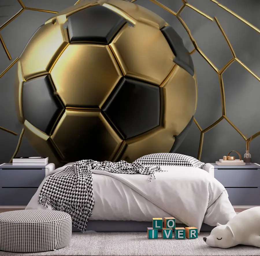 murais de parede Uma bola de futebol na baliza u73011