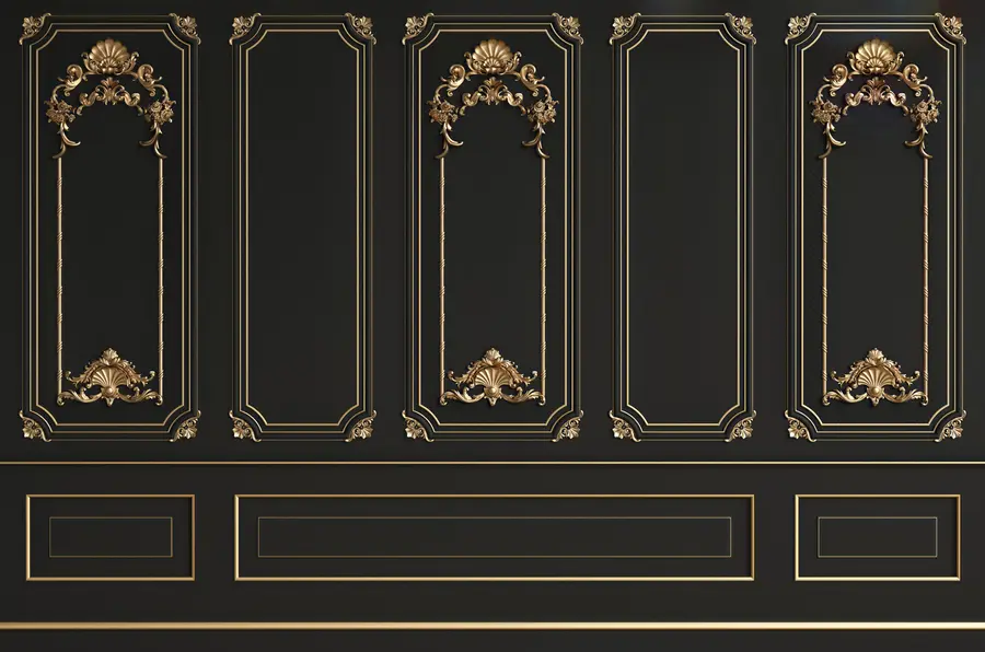 murais de parede Clássica parede francesa de Buzeri em preto u72623