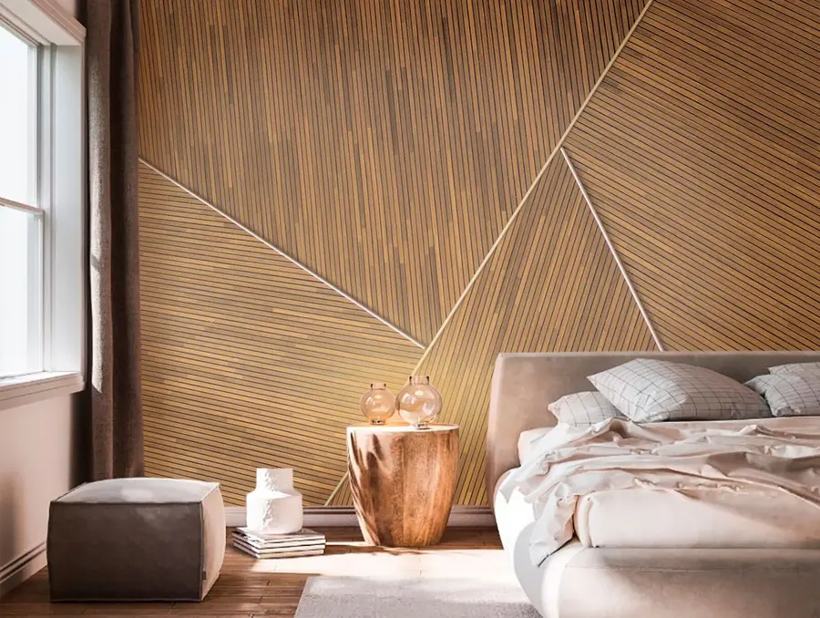 murais de parede Imitação de uma parede de madeira u73431