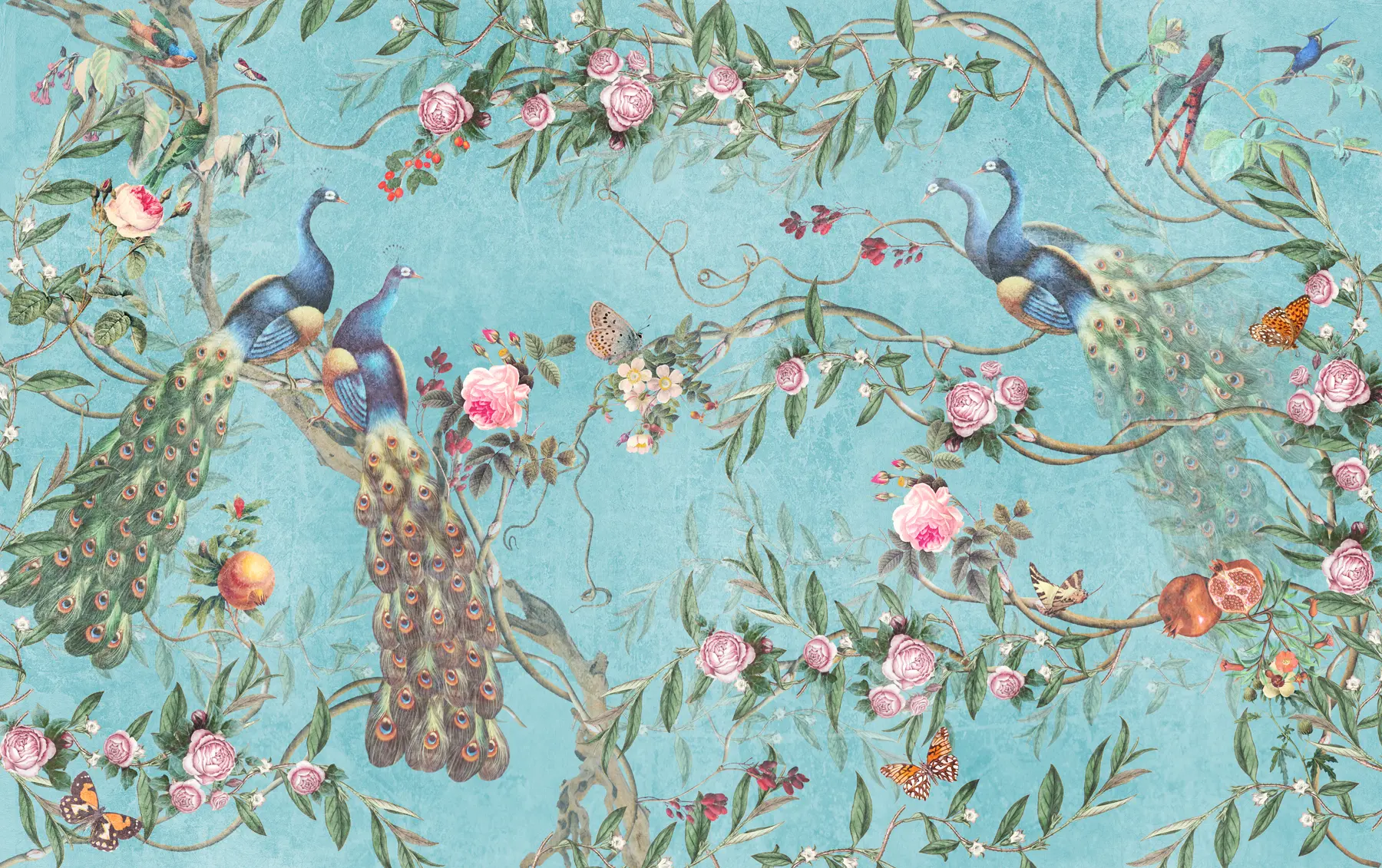 murais de parede Aves, flores e vertebrados u12428