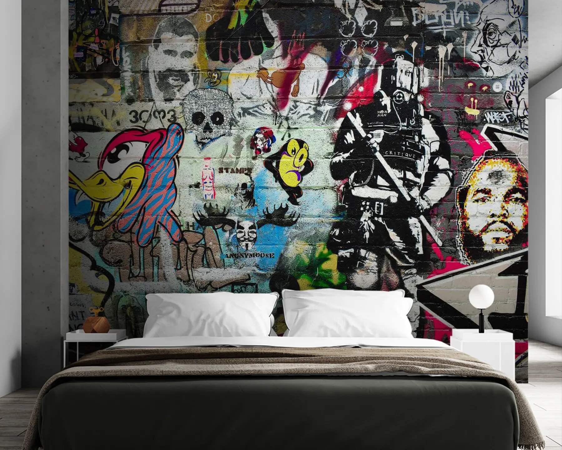 murais de parede Graffiti, arte e fonte u12434