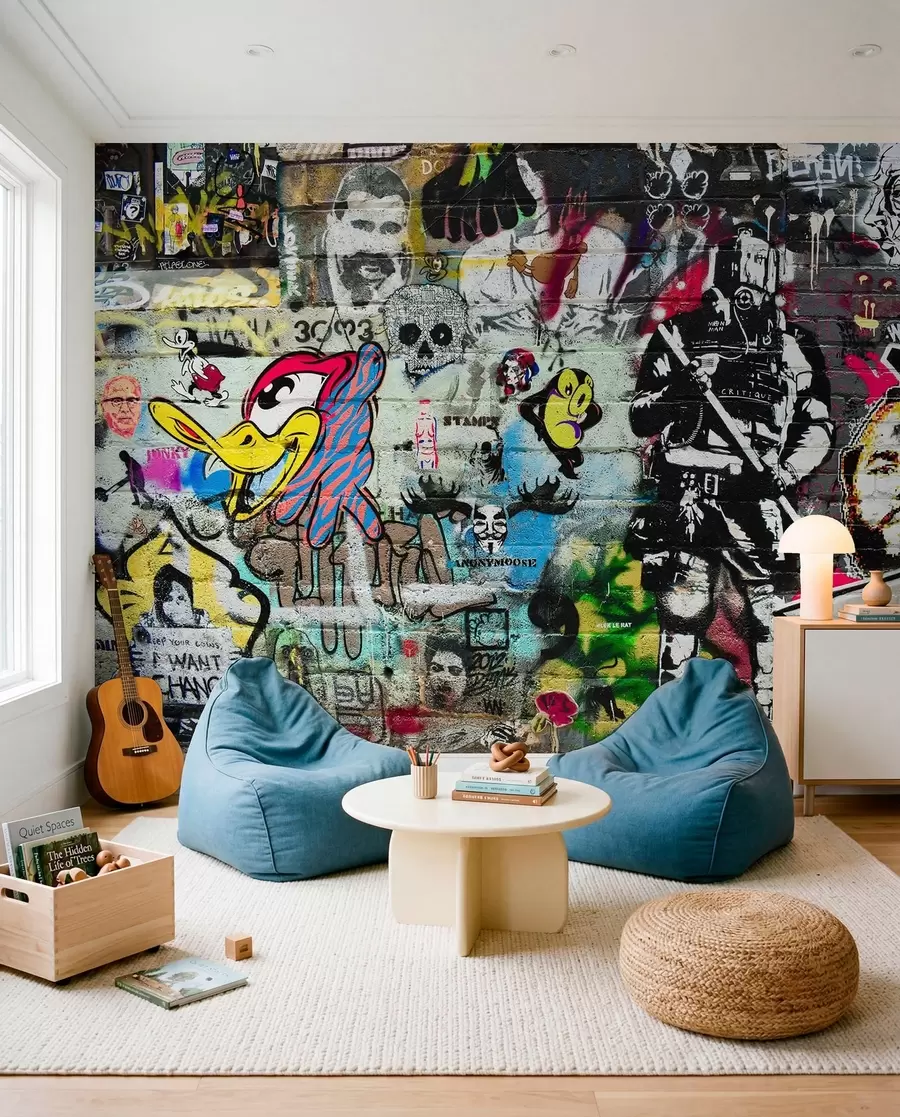 murais de parede Colagem de arte urbana u12434