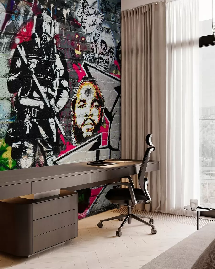 murais de parede Graffiti, arte e fonte u12434