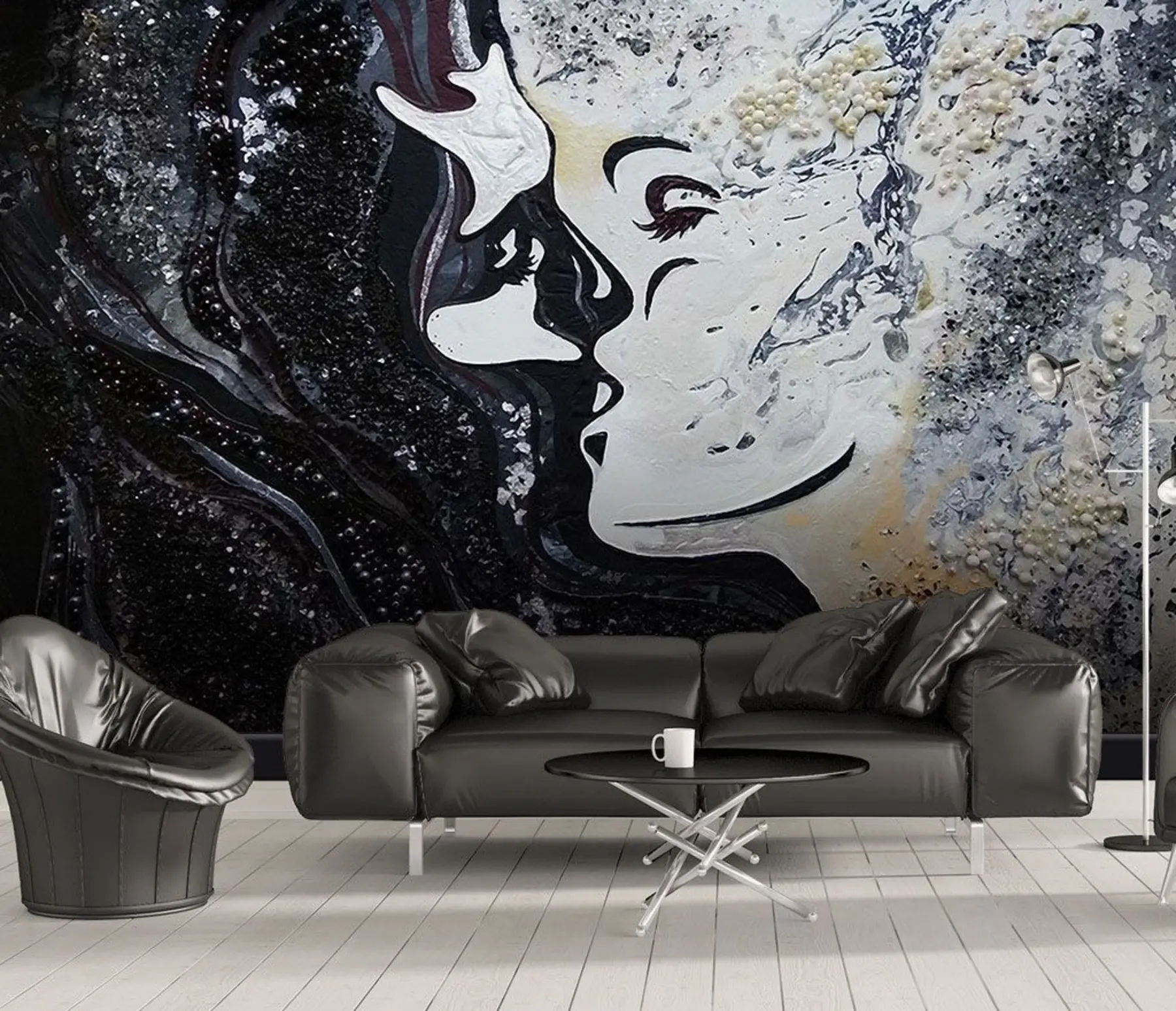 murais de parede Escuridão e beijo de luz u16121