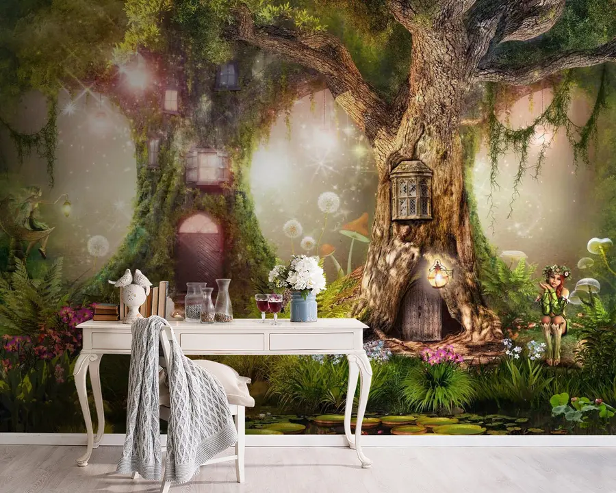 murais de parede Planta, luz e paisagem natural u84360