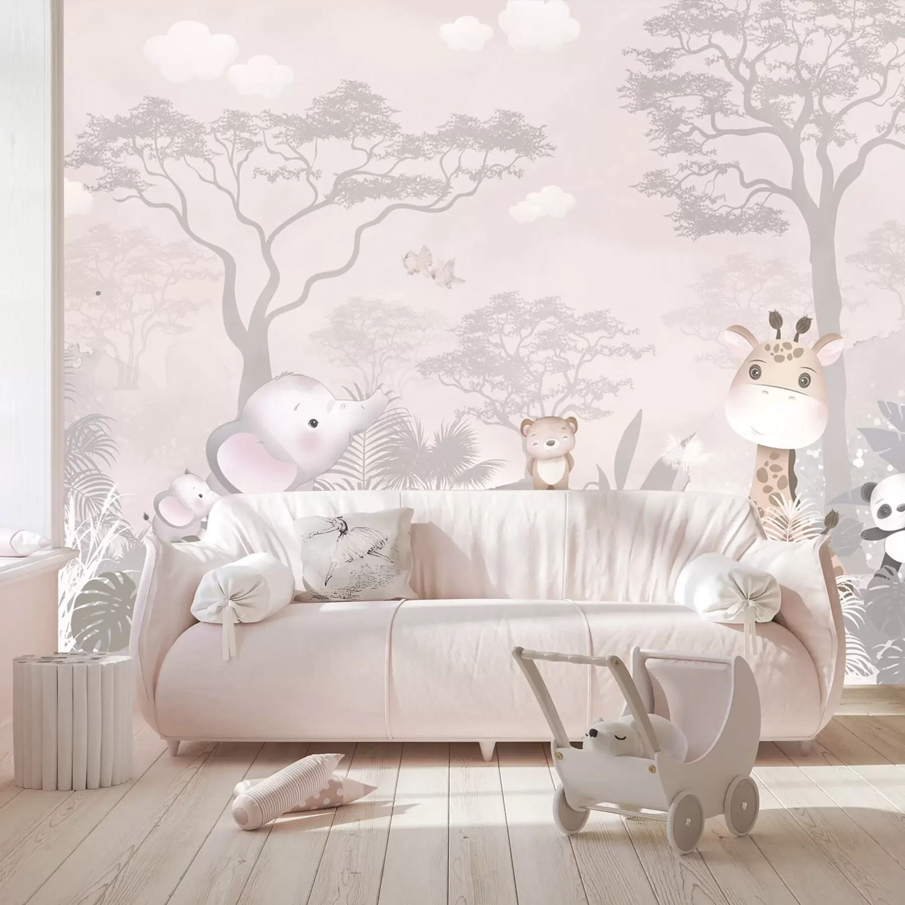 murais de parede Animais fofos na savana u73878