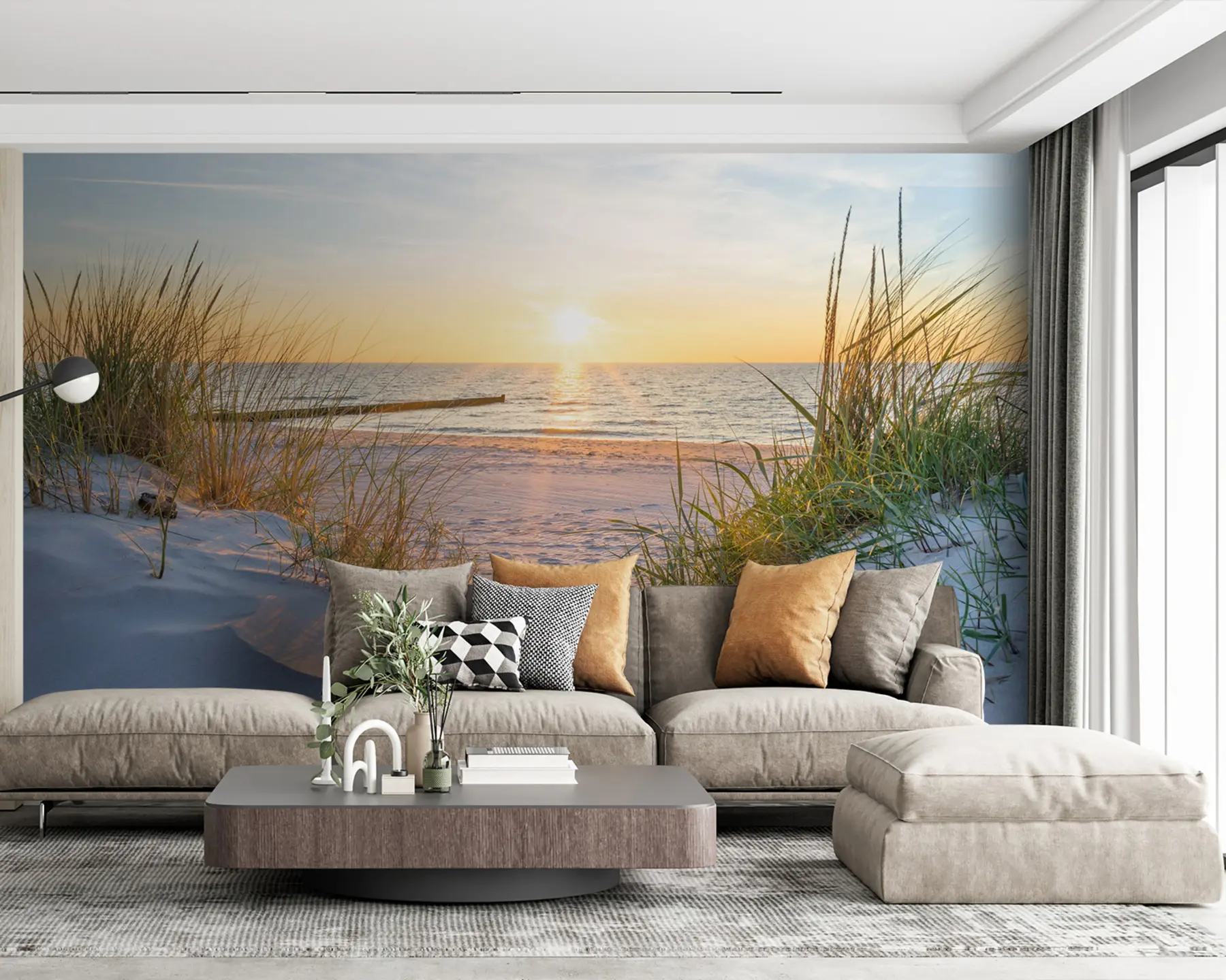 murais de parede Foto/Praia panorâmica das Dunas com pôr do sol u93577