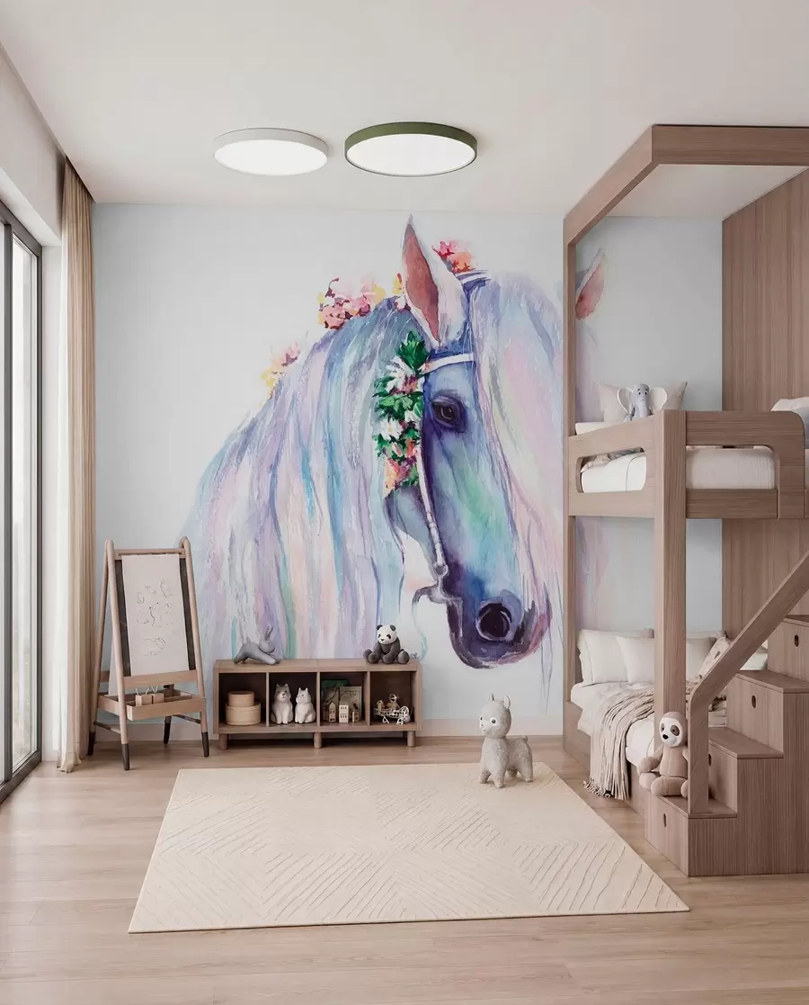 murais de parede Cavalo de crina pastel u93591