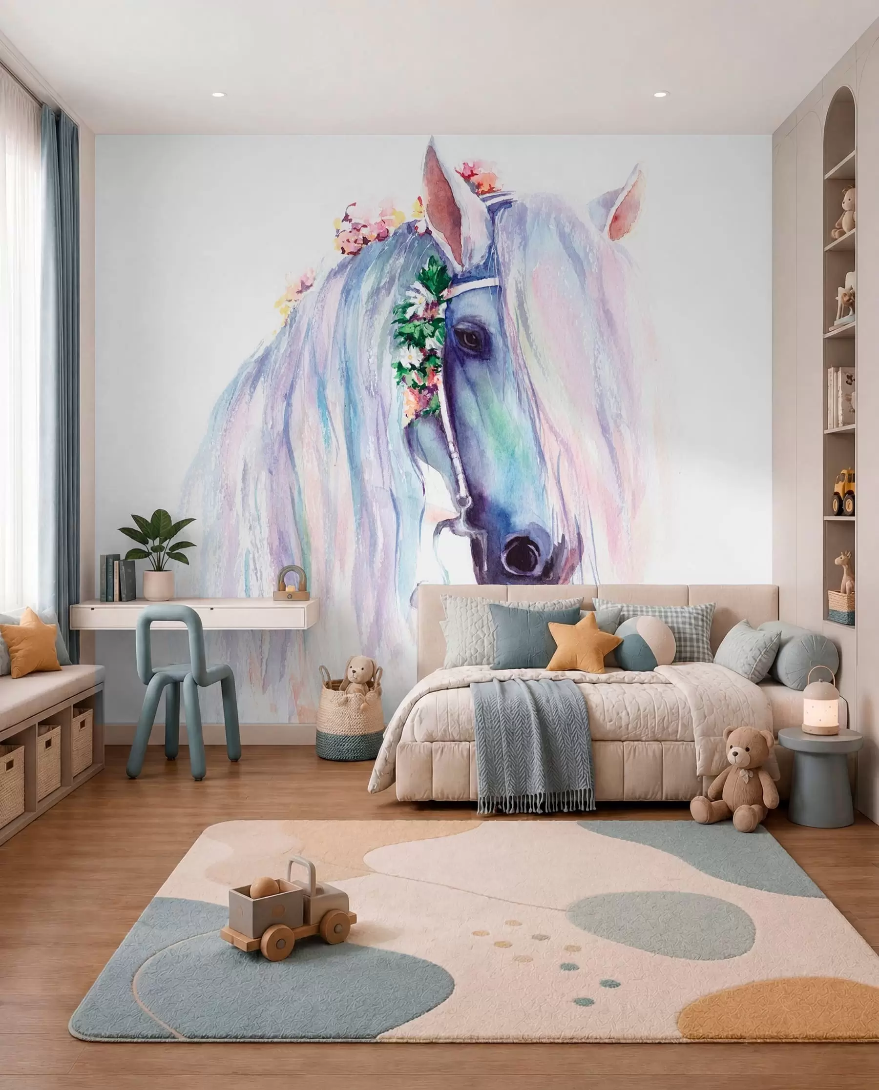 murais de parede Cavalo de crina pastel u93591