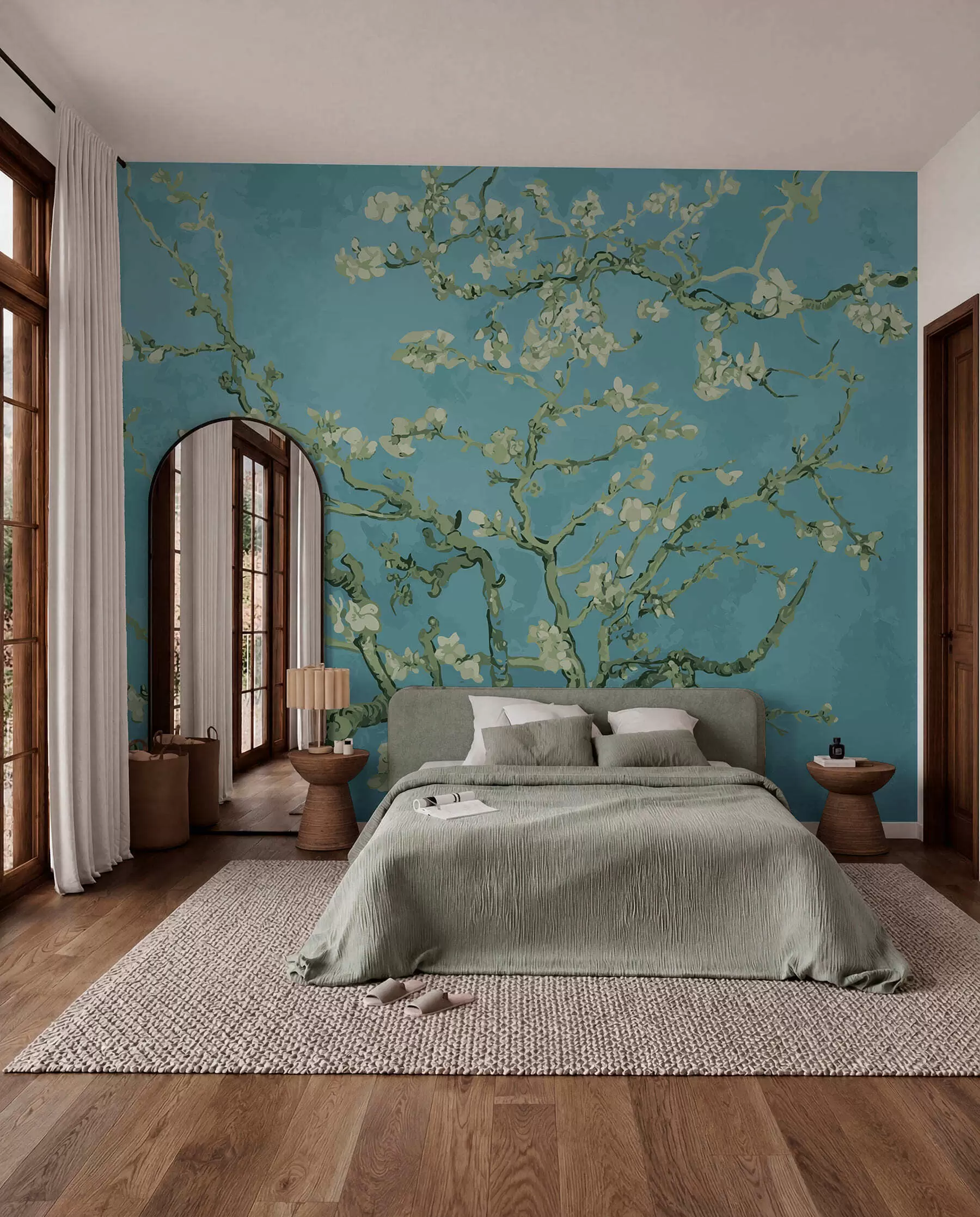 murais de parede Amandier panorâmico em flores de Van Gogh u93603