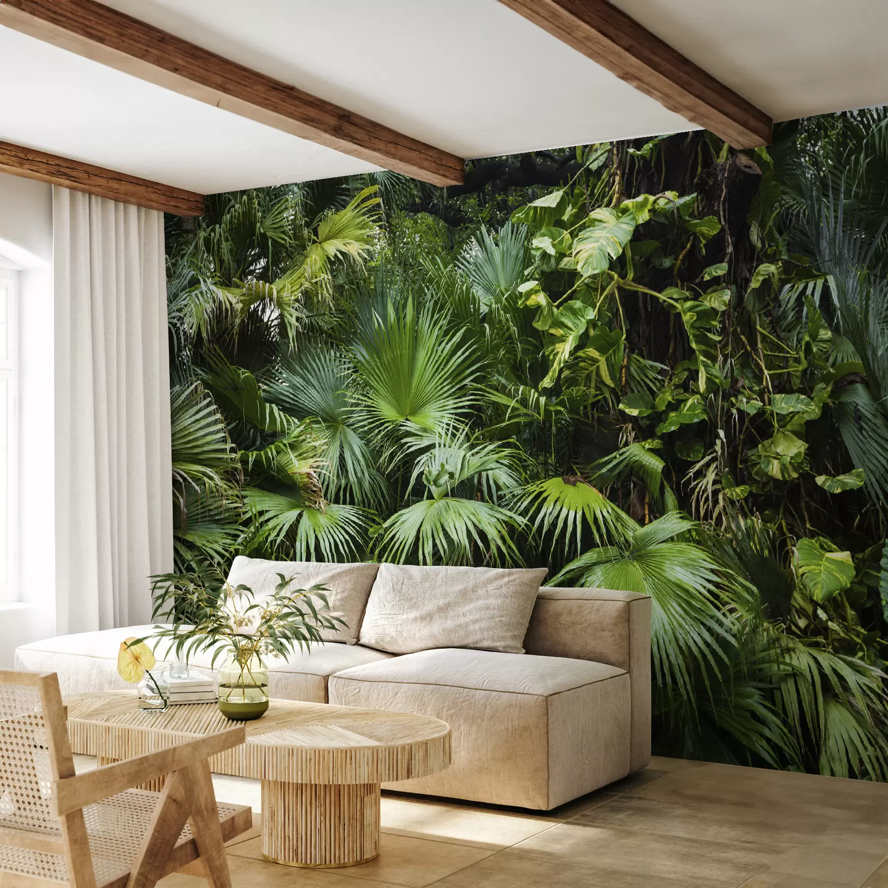 murais de parede Folhas molhadas na selva u93616