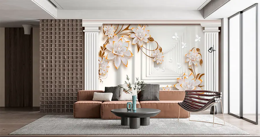 murais de parede Flores e colunas u93693