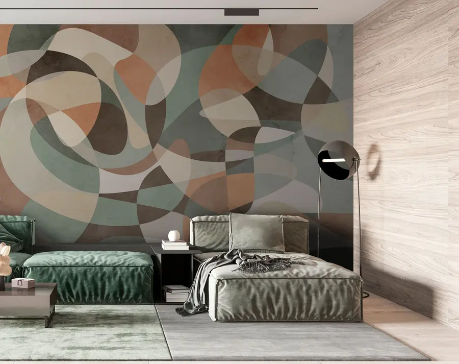 murais de parede Tendência retrô geométrica u73971