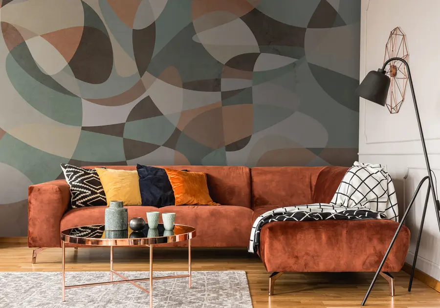 murais de parede Tendência retrô geométrica u73971