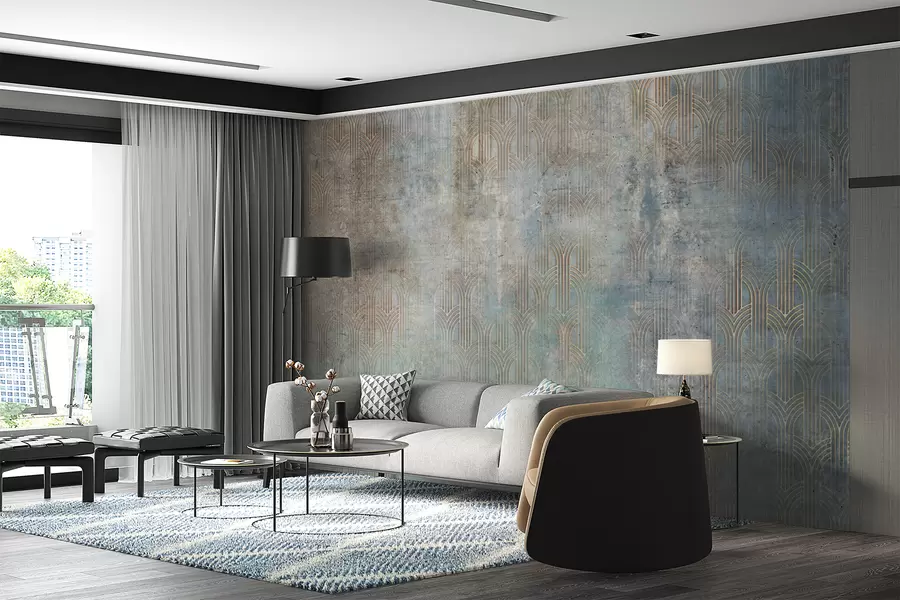 murais de parede Padrão arqueado na parede grunge u73973