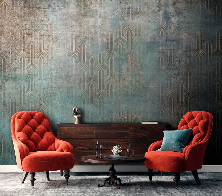 murais de parede Padrão arqueado na parede grunge u73973