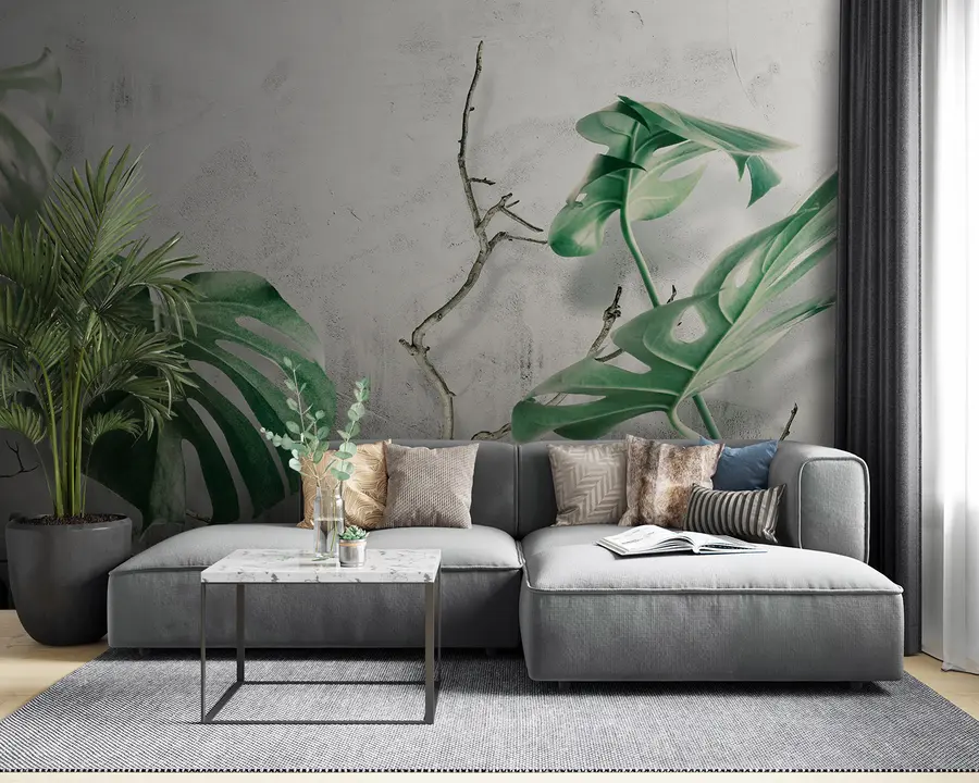 murais de parede Planta, folha e organismo u33606