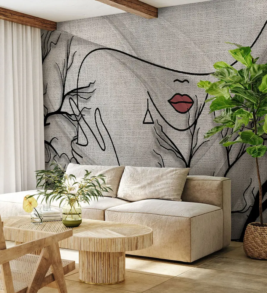 murais de parede Lábios vermelhos u93785