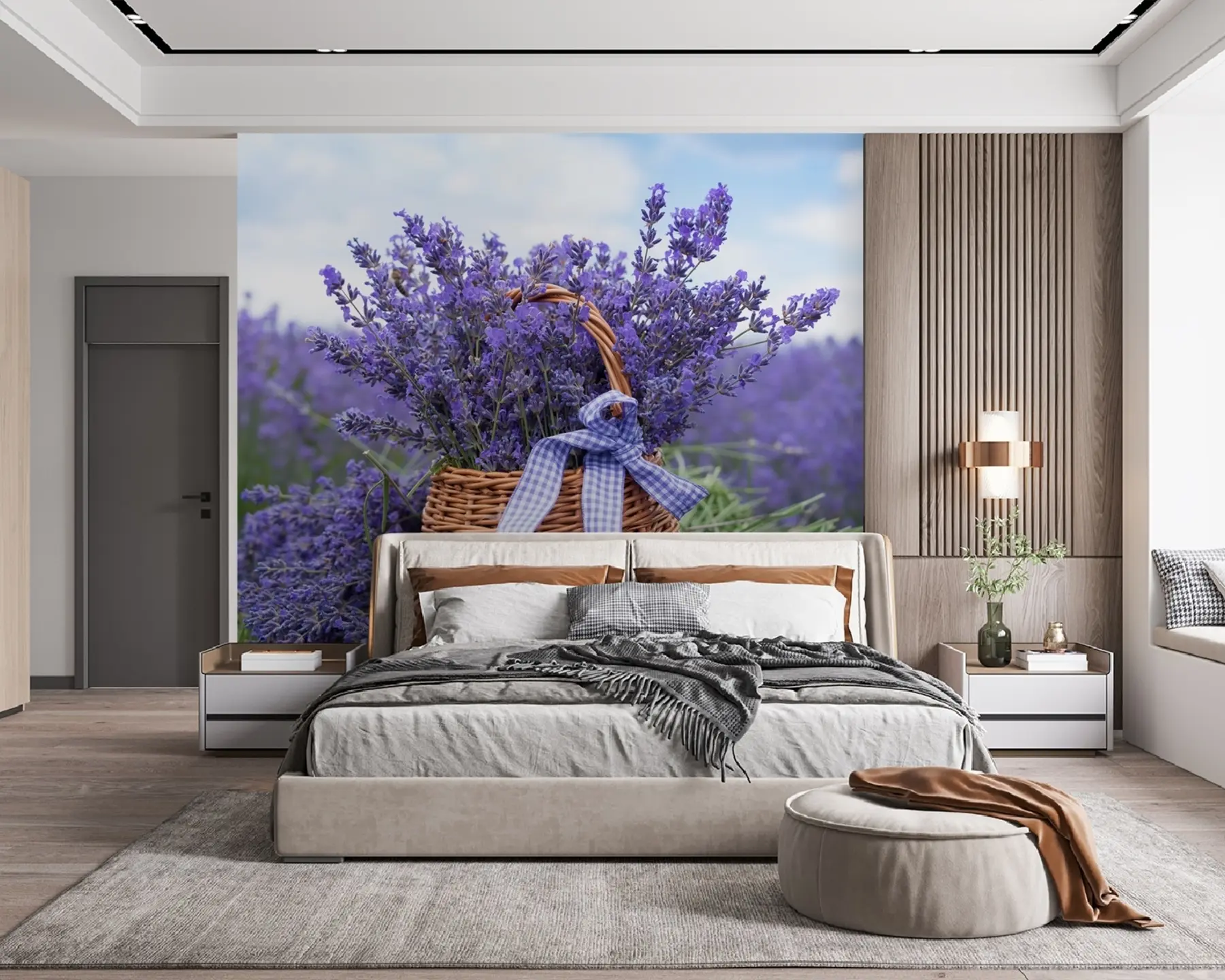 murais de parede Cesta com lavanda u92974