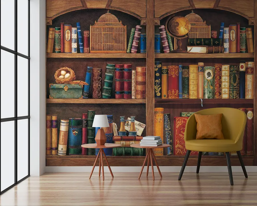 murais de parede Prateleira, estante e móveis u02813