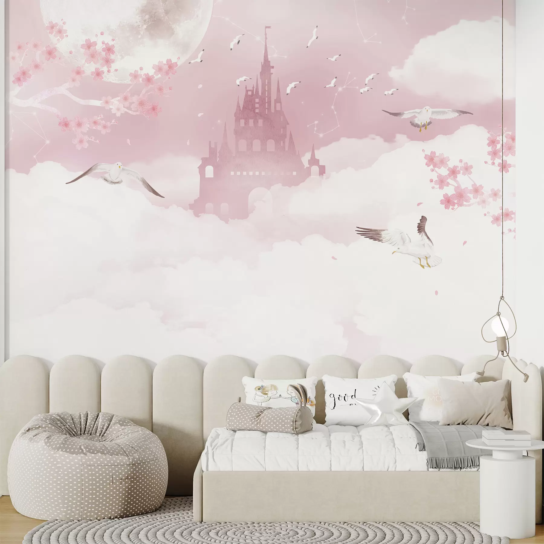 murais de parede Nuvem, rosa e arte u41232