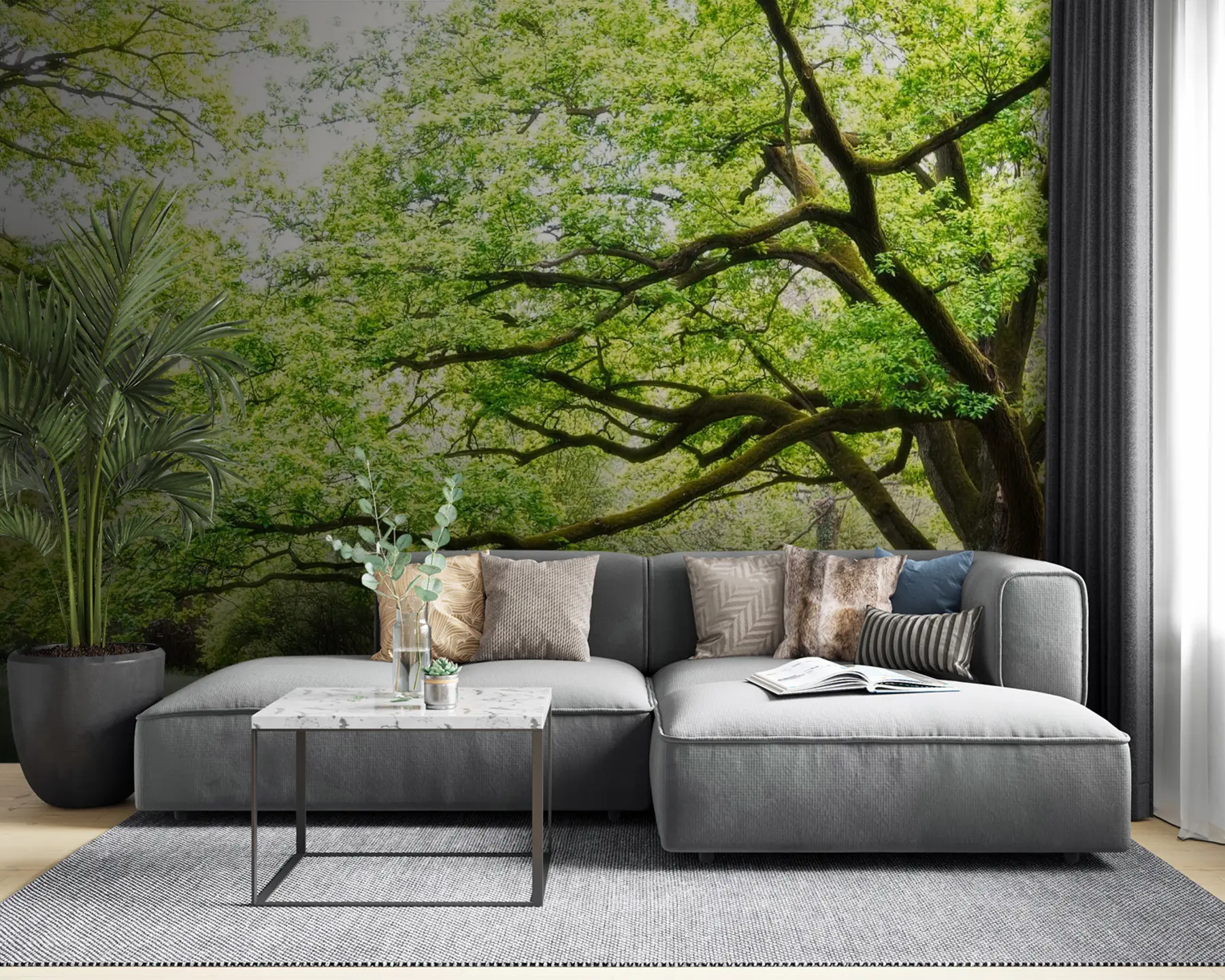 murais de parede Planta, paisagem verde e natural u55659