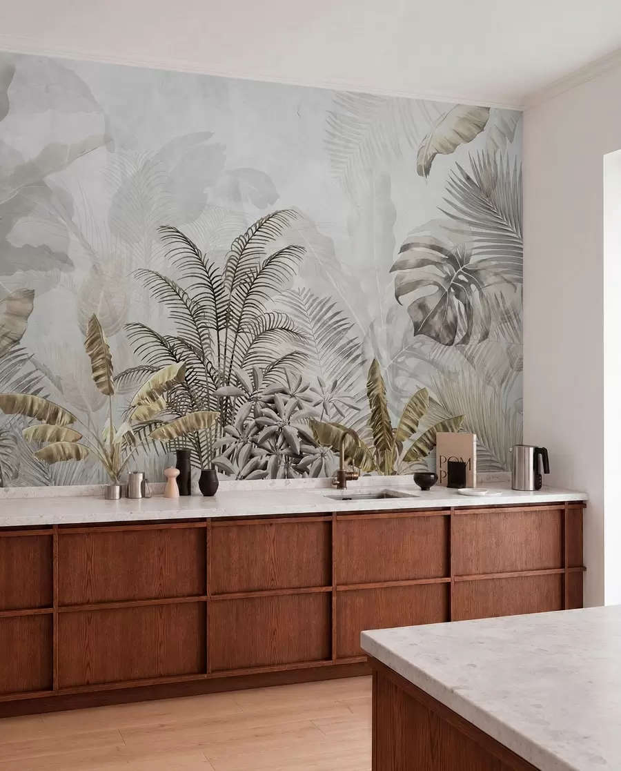 murais de parede Selva em cinzento quente u71284