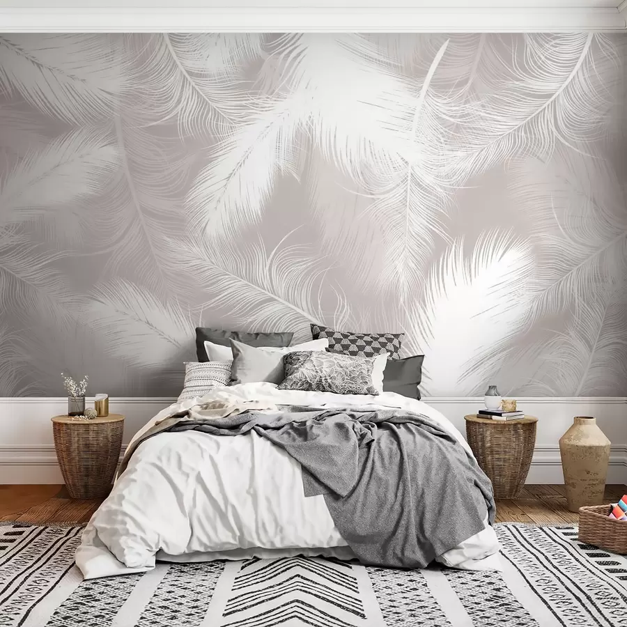 murais de parede Penas brancas suaves u74474