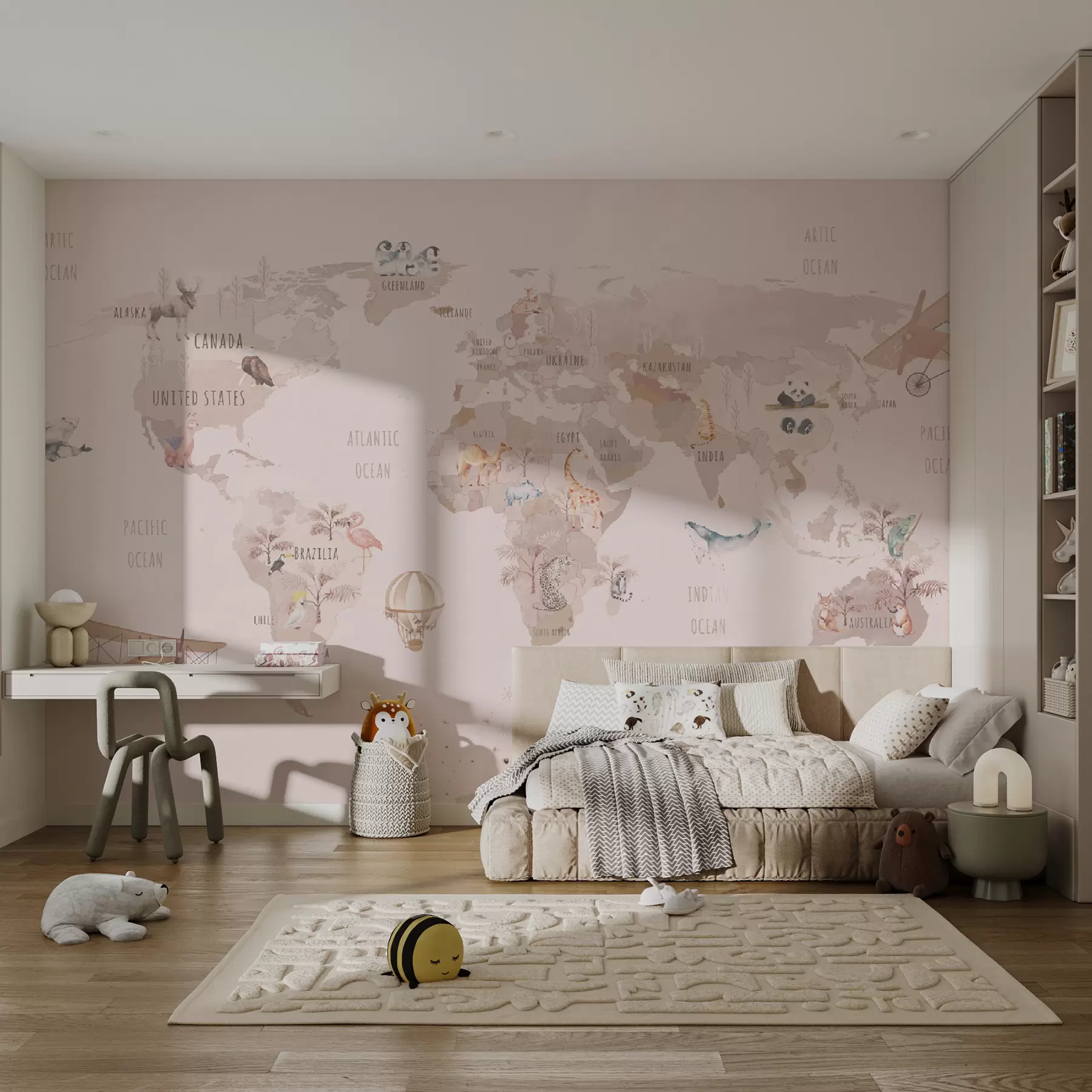 murais de parede Mapa do mundo de conto de fadas u74508