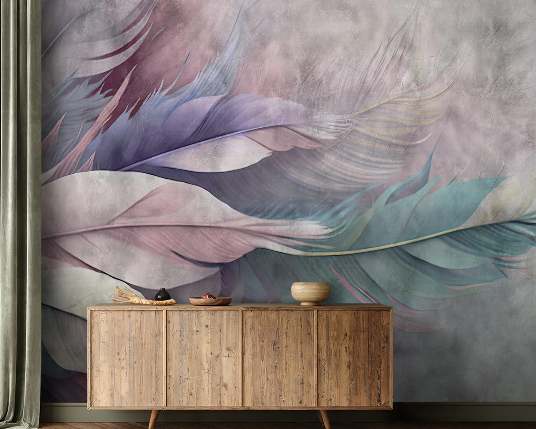 murais de parede Penas multicoloridas u93934