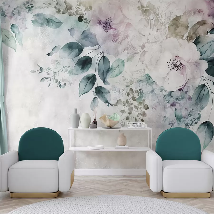 murais de parede Delicadas flores em aquarela u93940