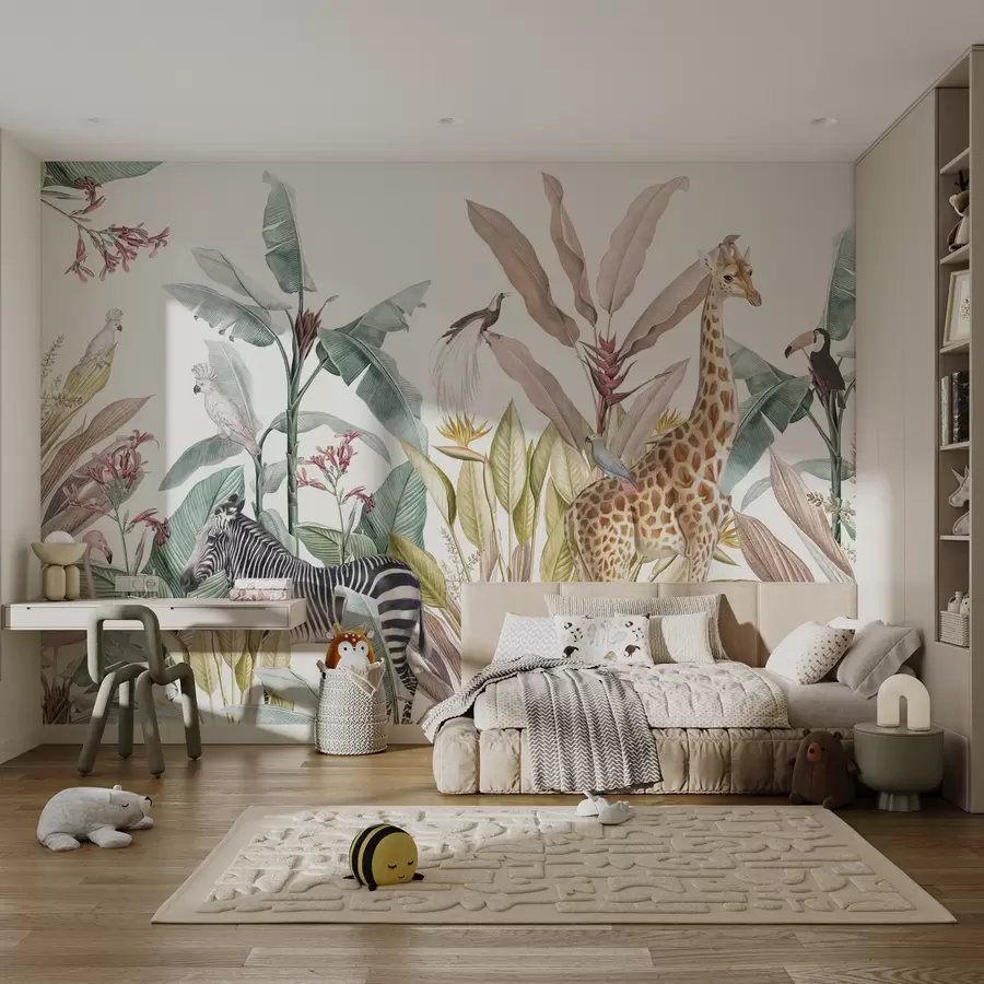 murais de parede Trópicos e animais brilhantes da selva u74696