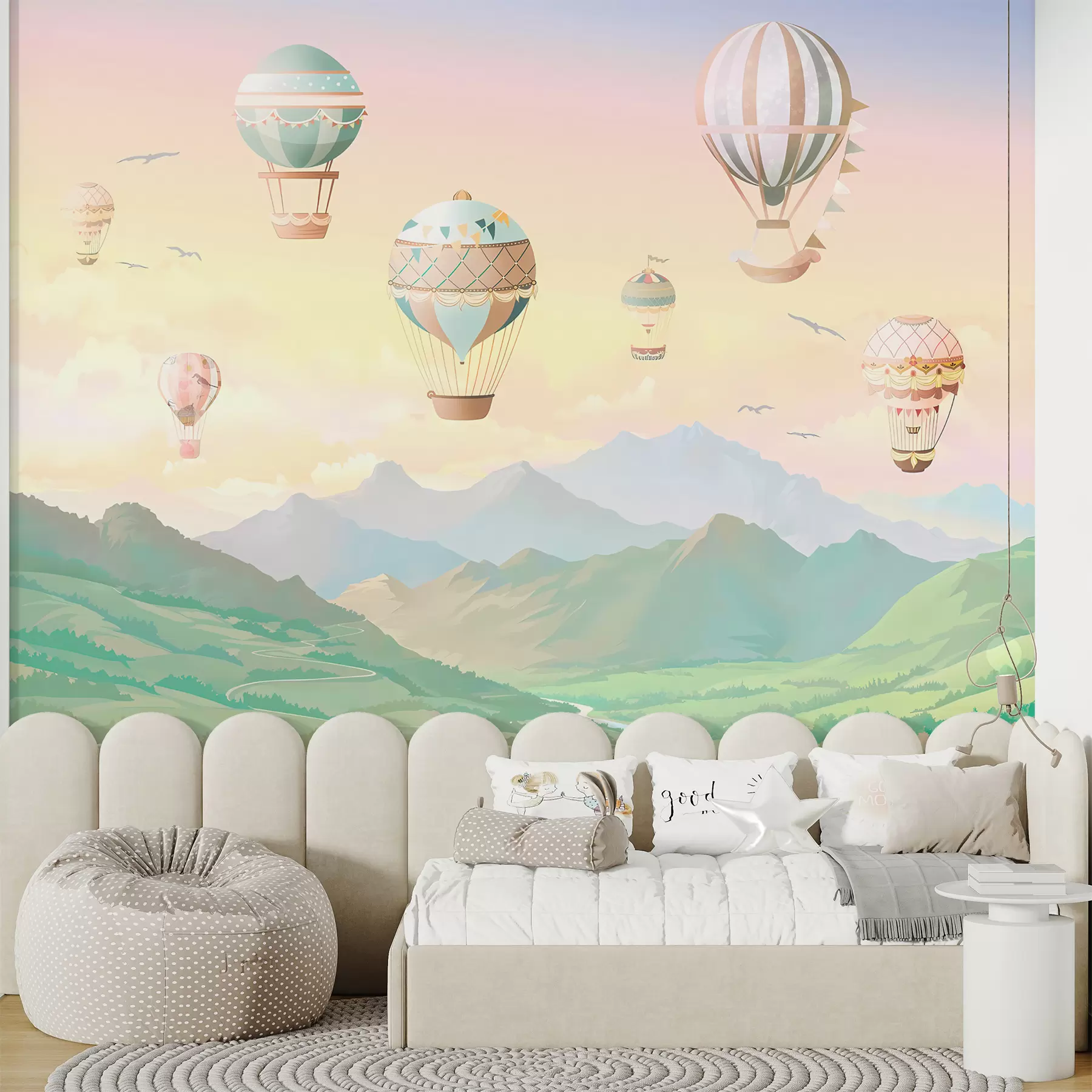 murais de parede Um vale de conto de fadas com balões u94137