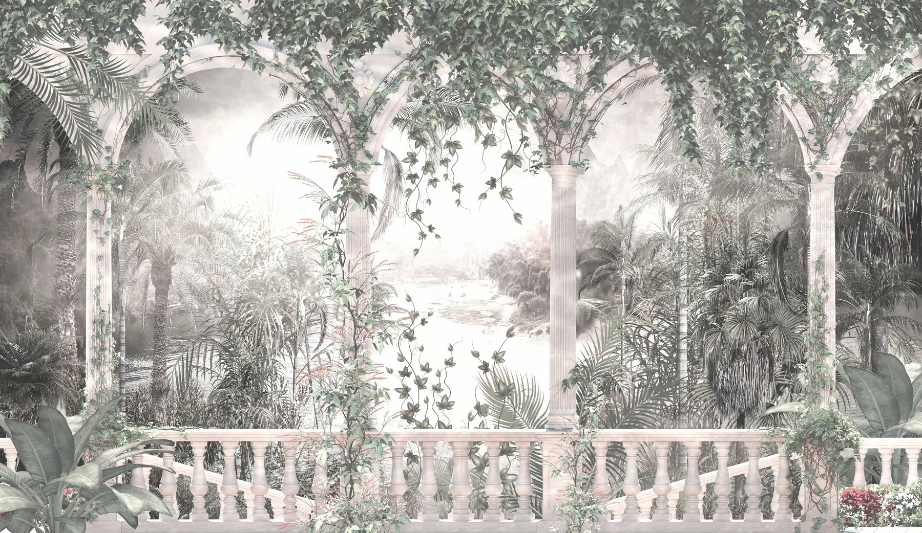 murais de parede Arcos antigos no jardim u94141