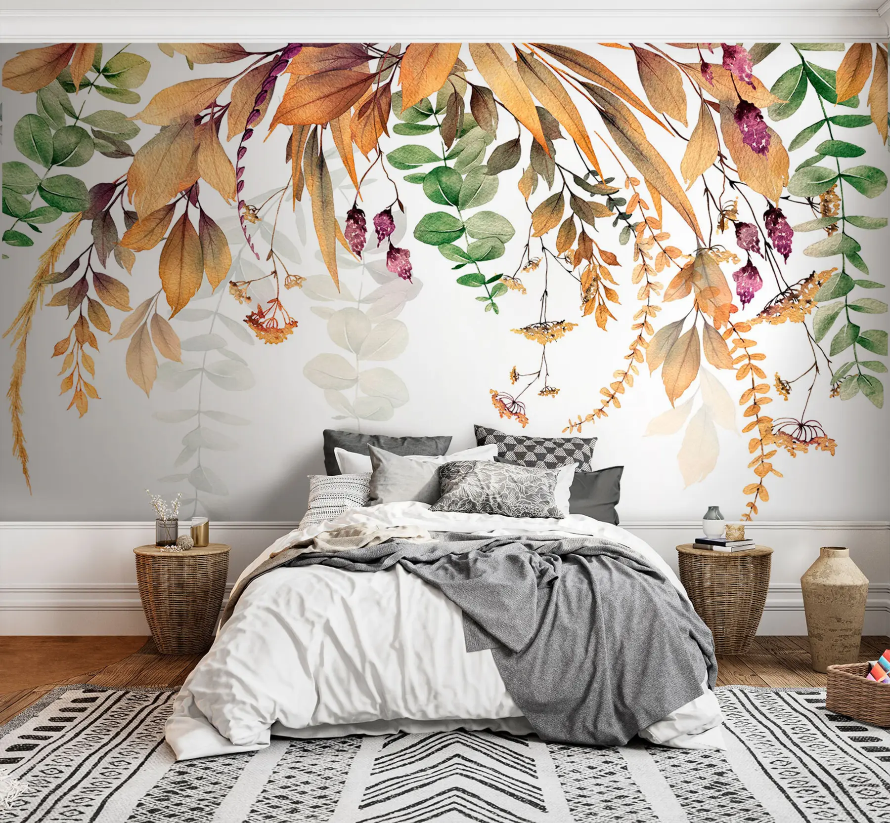 murais de parede Quadro floral com folhas de outono u94198