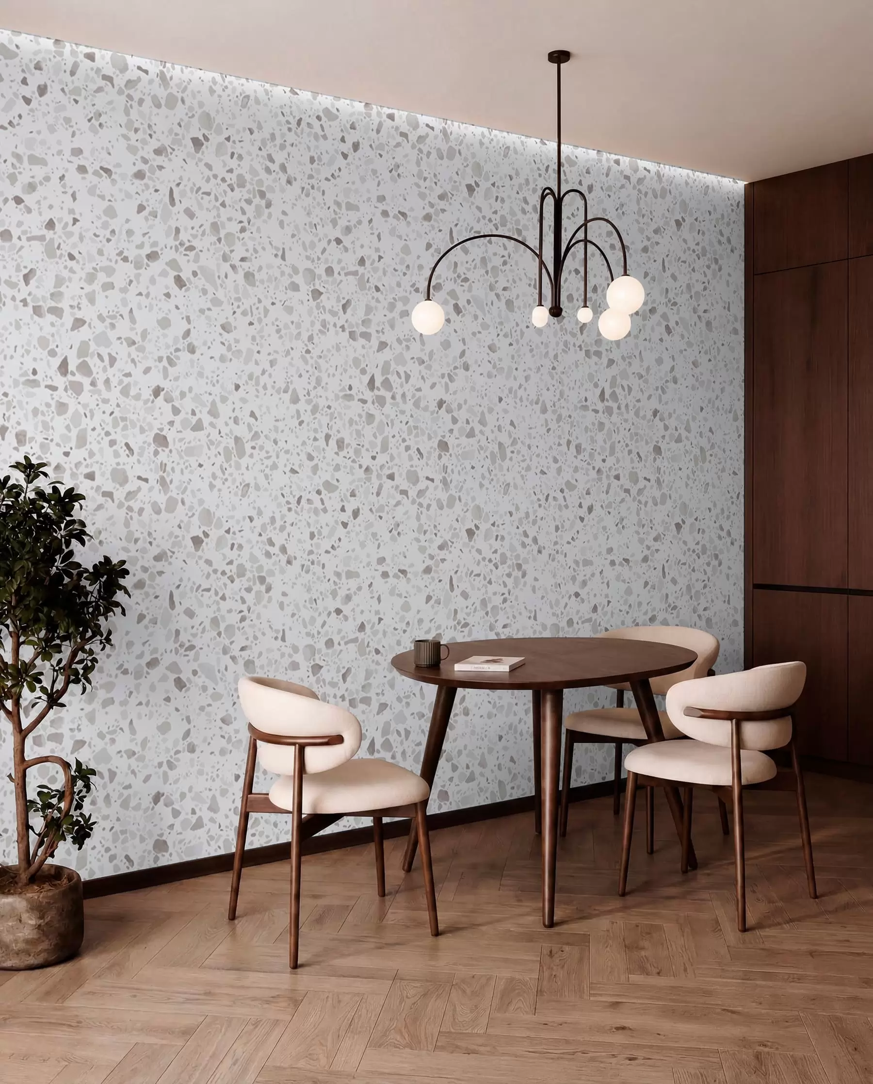 murais de parede Terrazzo, mosaico com pedras naturais, granito, mármore, quartzo, concreto u94304