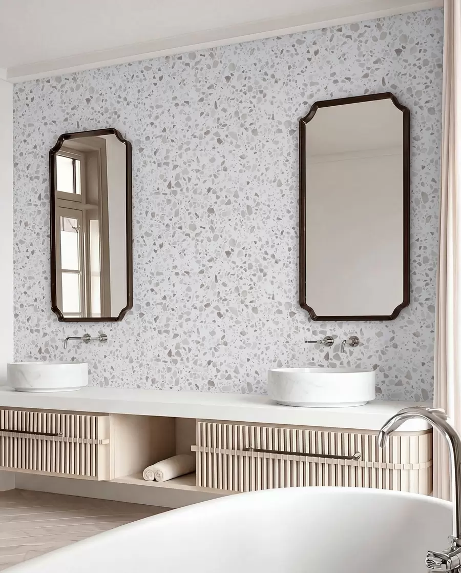 murais de parede Terrazzo, mosaico com pedras naturais, granito, mármore, quartzo, concreto u94304