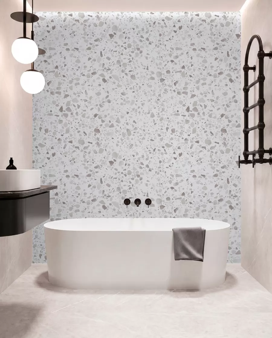 murais de parede Terrazzo, mosaico com pedras naturais, granito, mármore, quartzo, concreto u94304