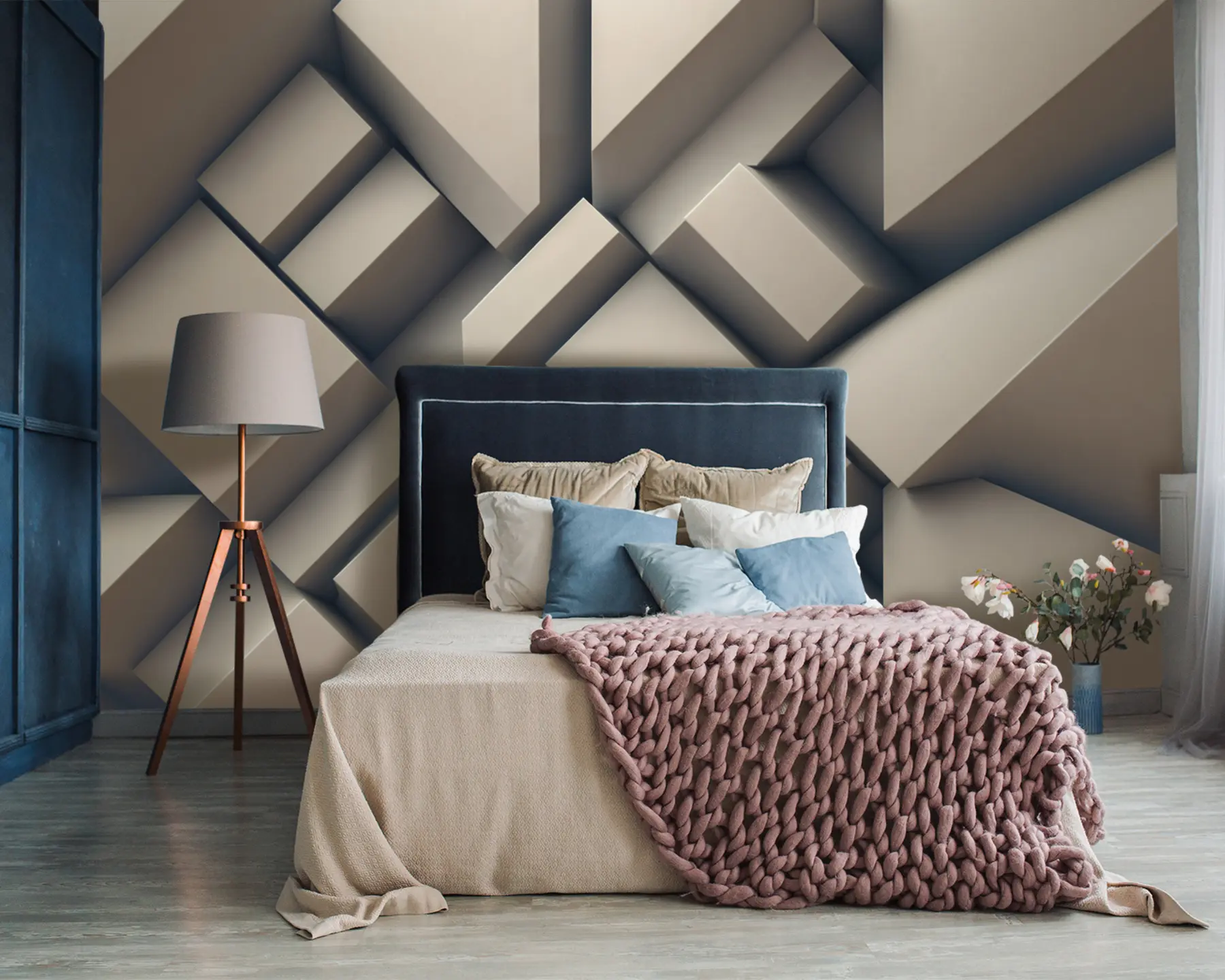 murais de parede Formas 3D abstratas de creme u94719