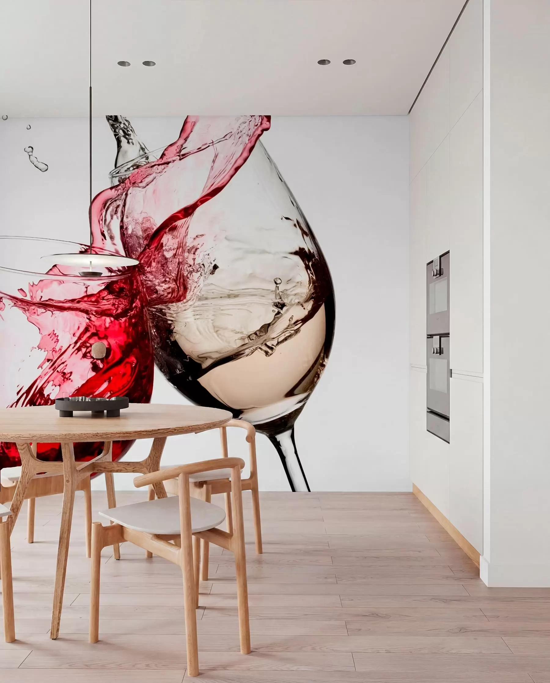 murais de parede Vinho branco e tinto em taças u75563