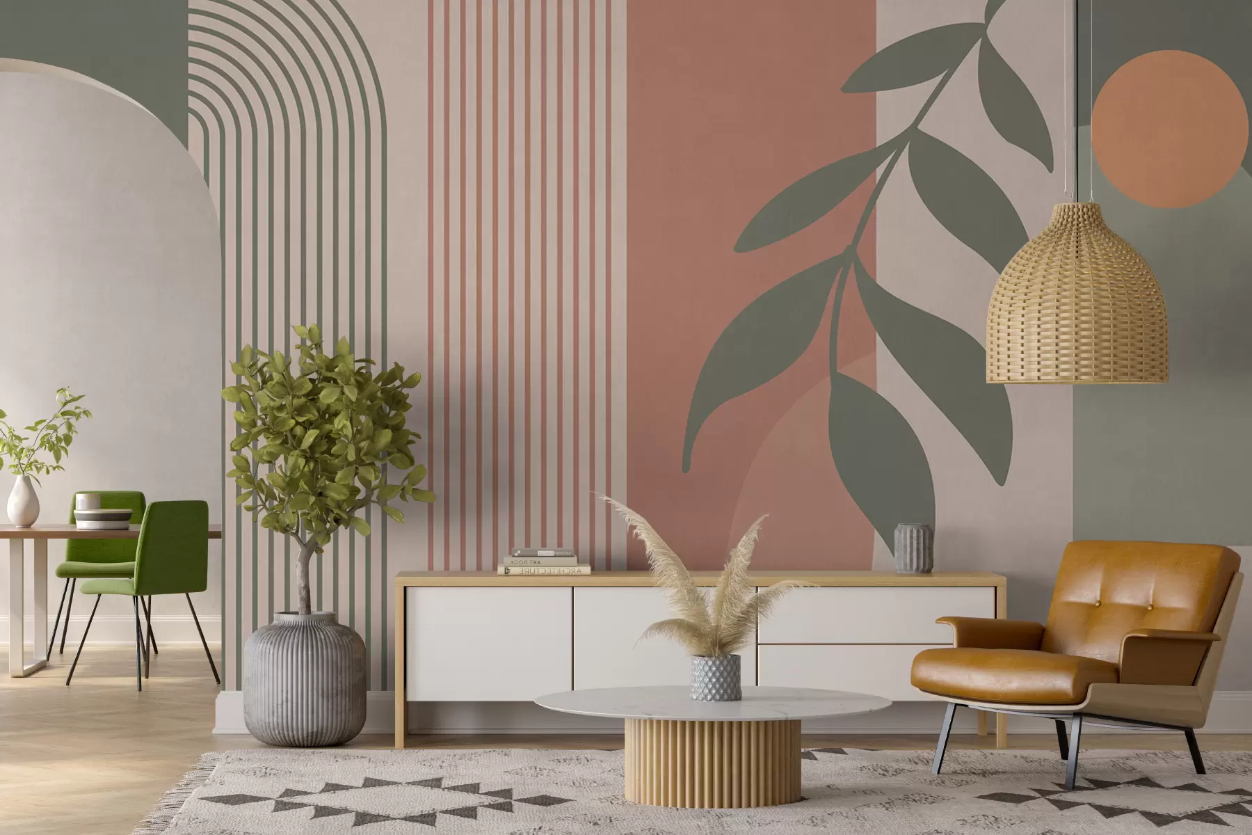 murais de parede Arcos e elementos decorativos em estilo boho u94153