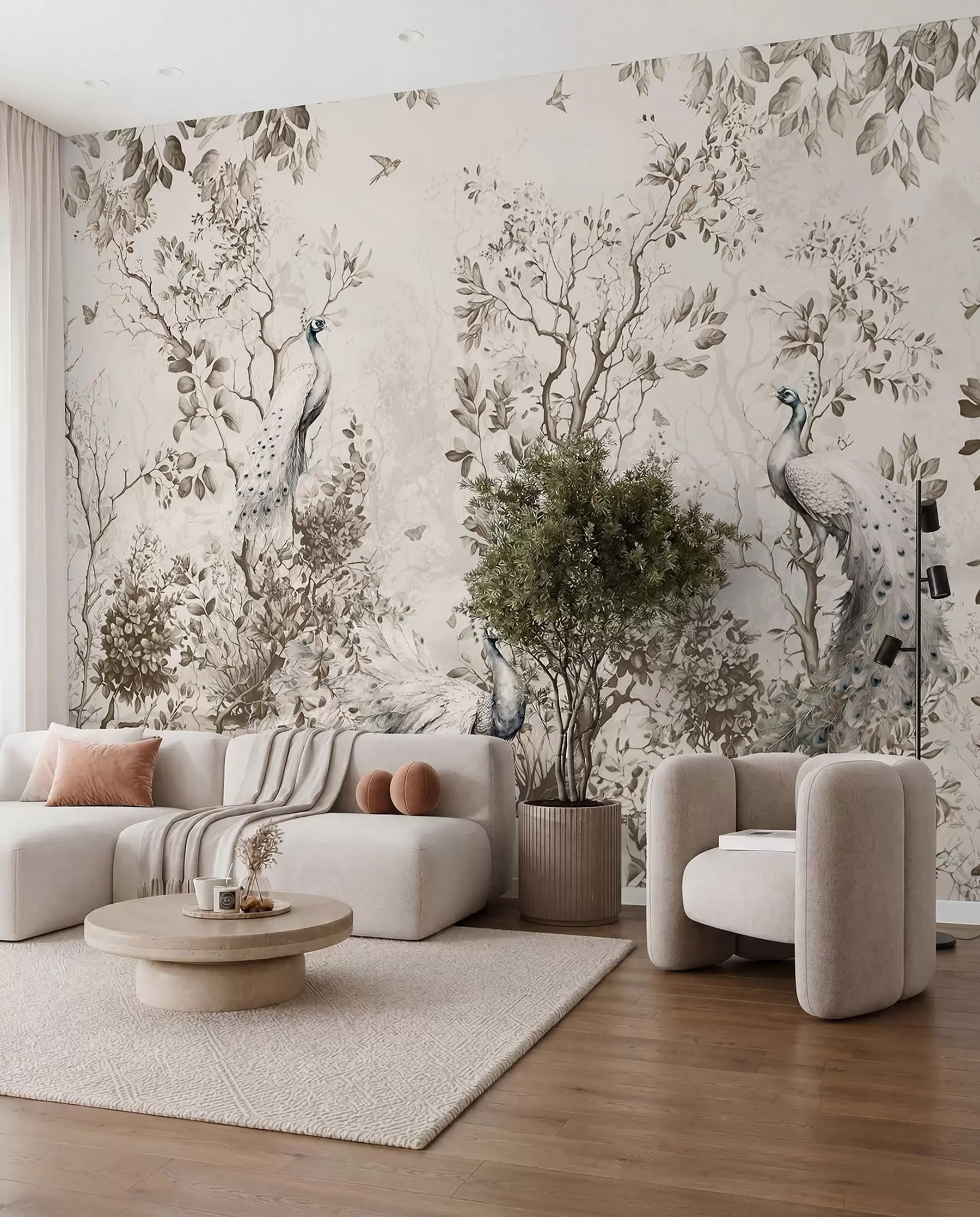 murais de parede Pavões num jardim desenhado u94850