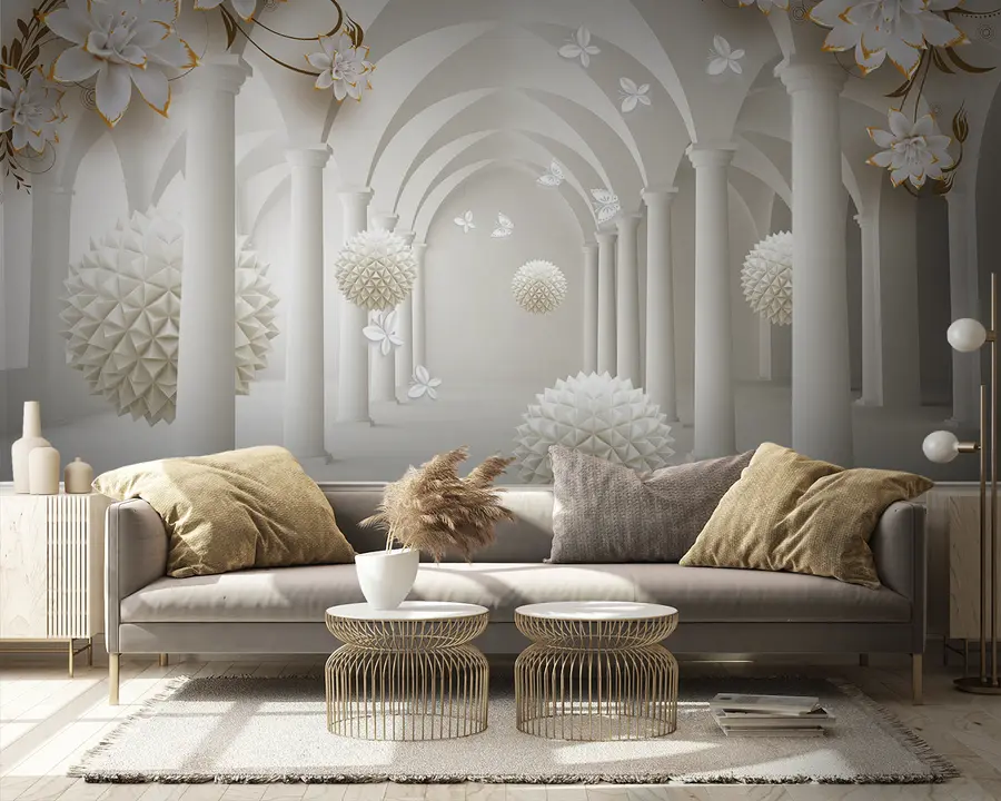 murais de parede Esferas pontiagudas no túnel u94966