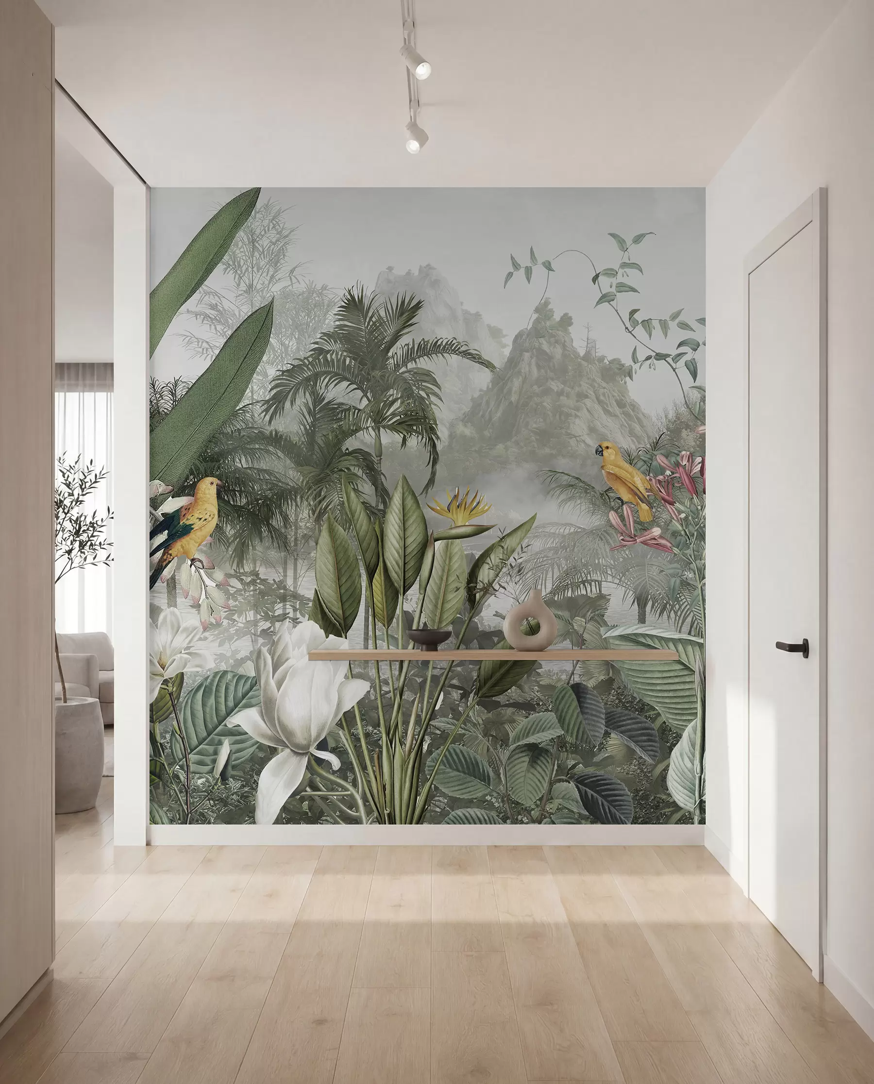 murais de parede Tapeçaria de folhas tropicais u95396