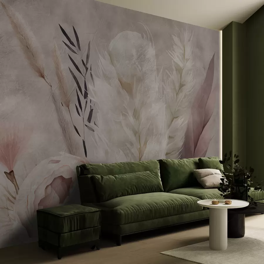 murais de parede Composição de penas e flores u95403